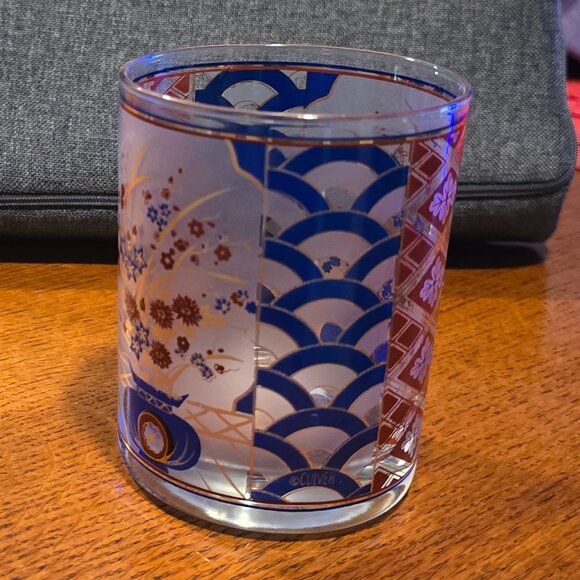 Decorative Glassware Set of 5 with Gold Metal Caddy – Lightly Used – Incomplete - Picture 4 of 15